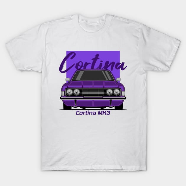 Front Purple Cortina MK3 Classic T-Shirt by GoldenTuners